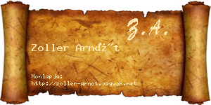 Zoller Arnót névjegykártya